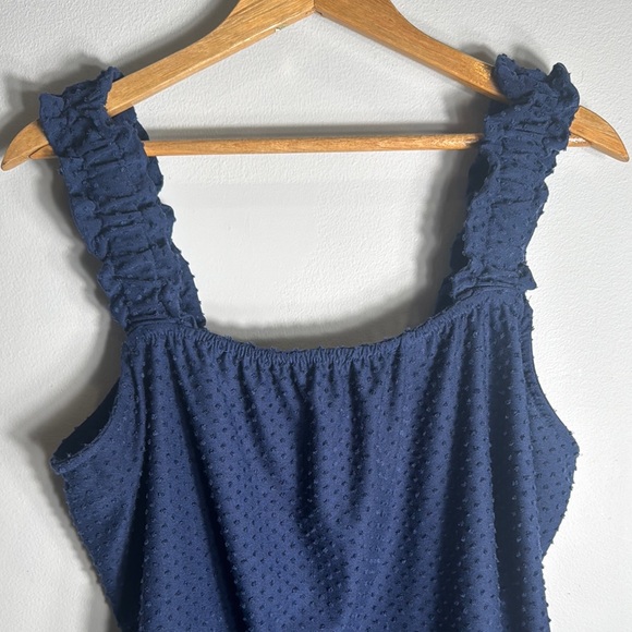 Source Unknown Blue Ruched Tank Top - Picture 2 of 6